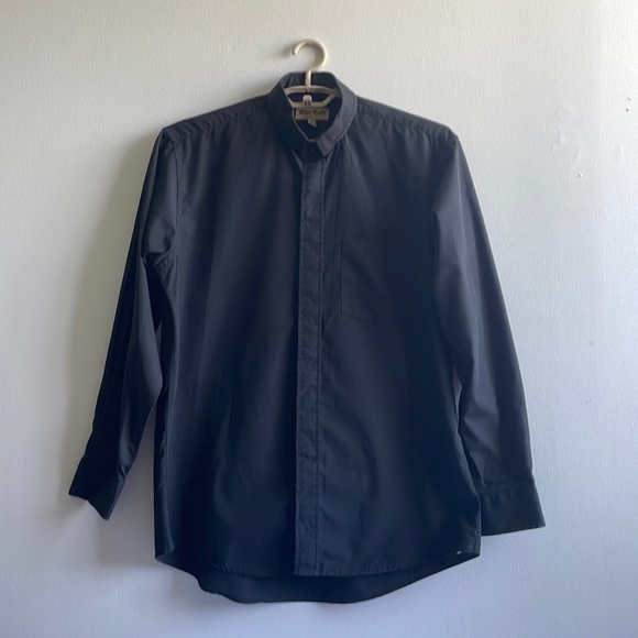 Black Long Sleeve Button Down Size 16 Friar Tuck - Picture 9 of 10